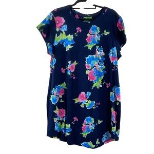 Ralph Lauren Navy Floral Mini Dress Sz XL